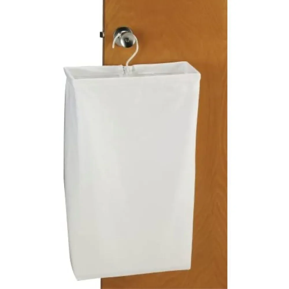 - Hanging Cotton Canvas Laundry Hamper Bag | White, 6" x 16" x 27" (Length… - Picture 4 of 12